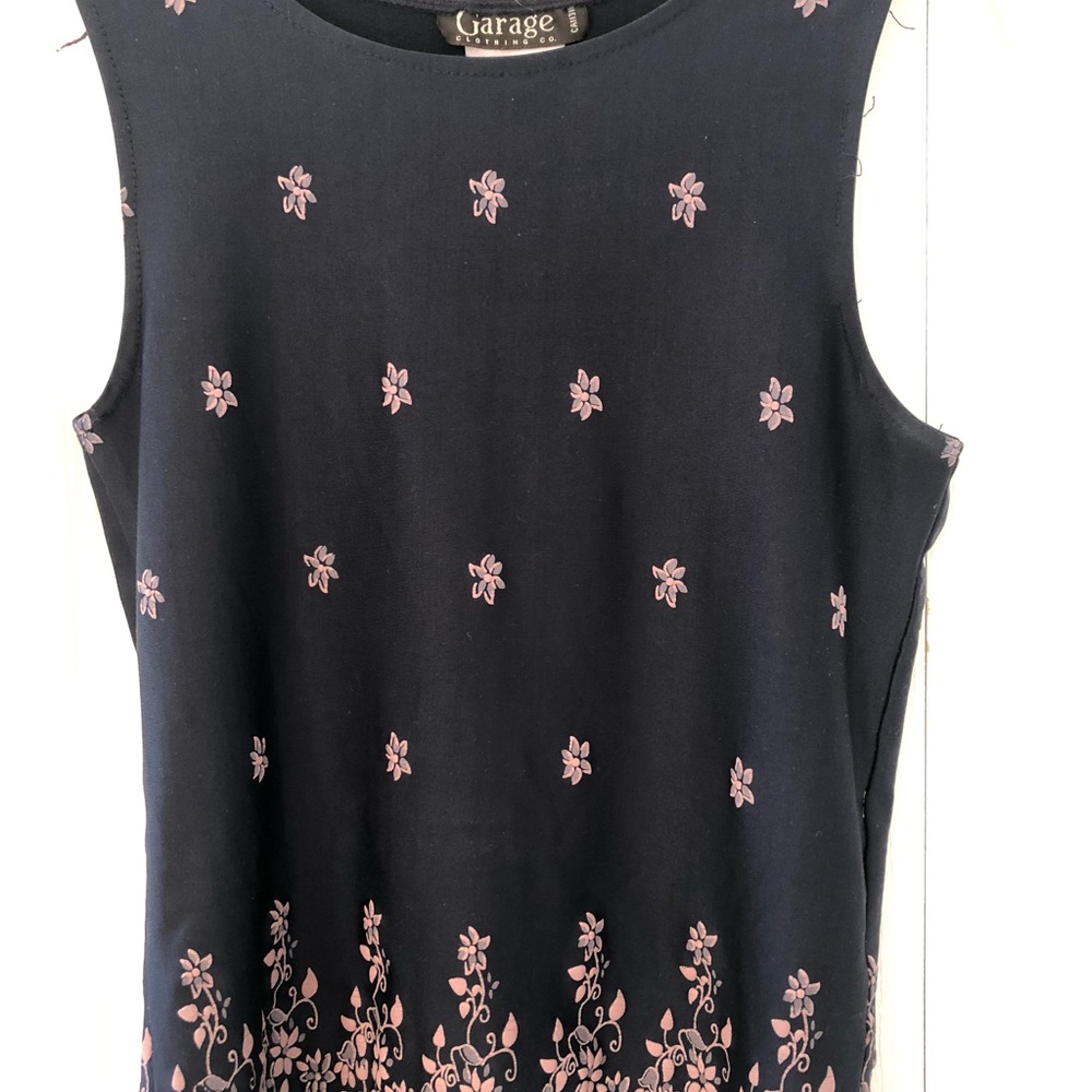 Navy and pink floral tank top
